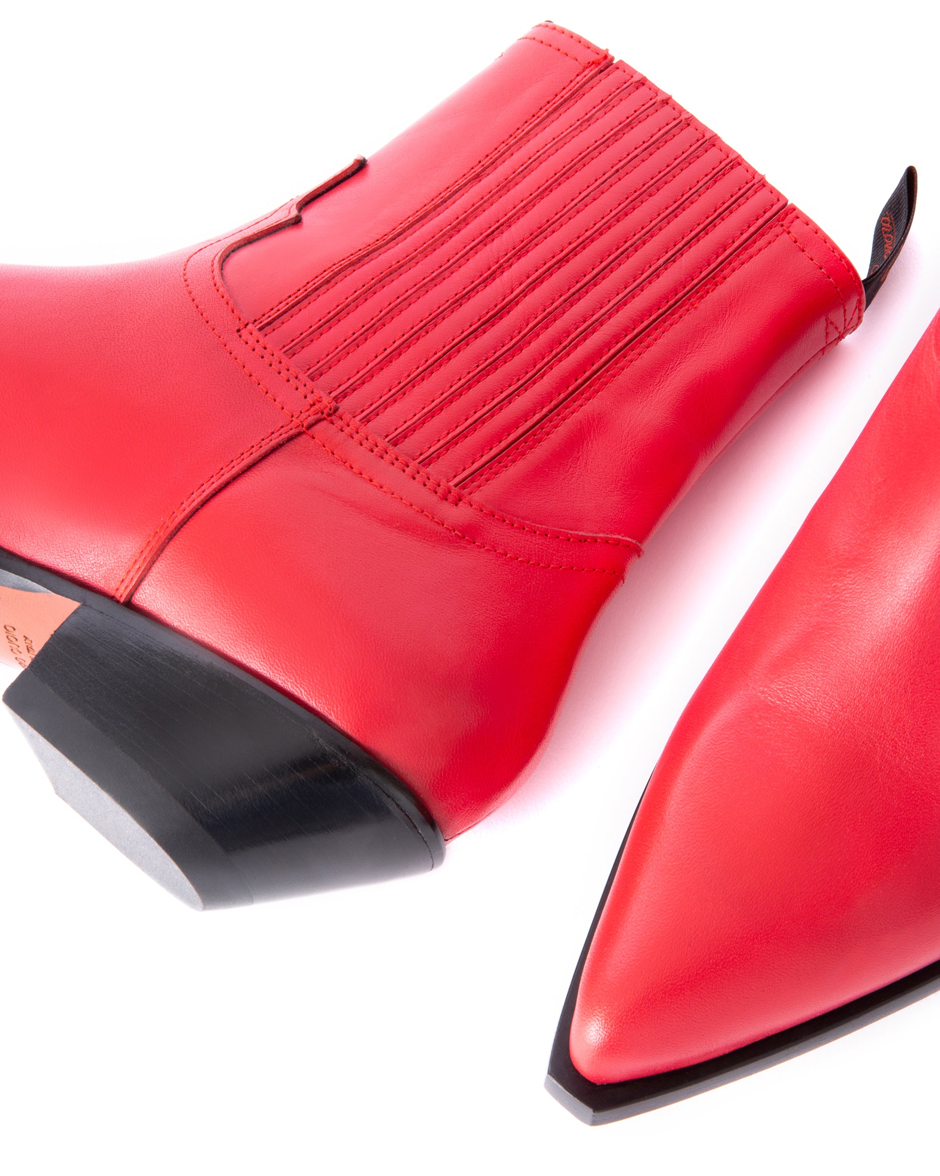 HIDALGO Men's Ankle Boots in Red Calfskin