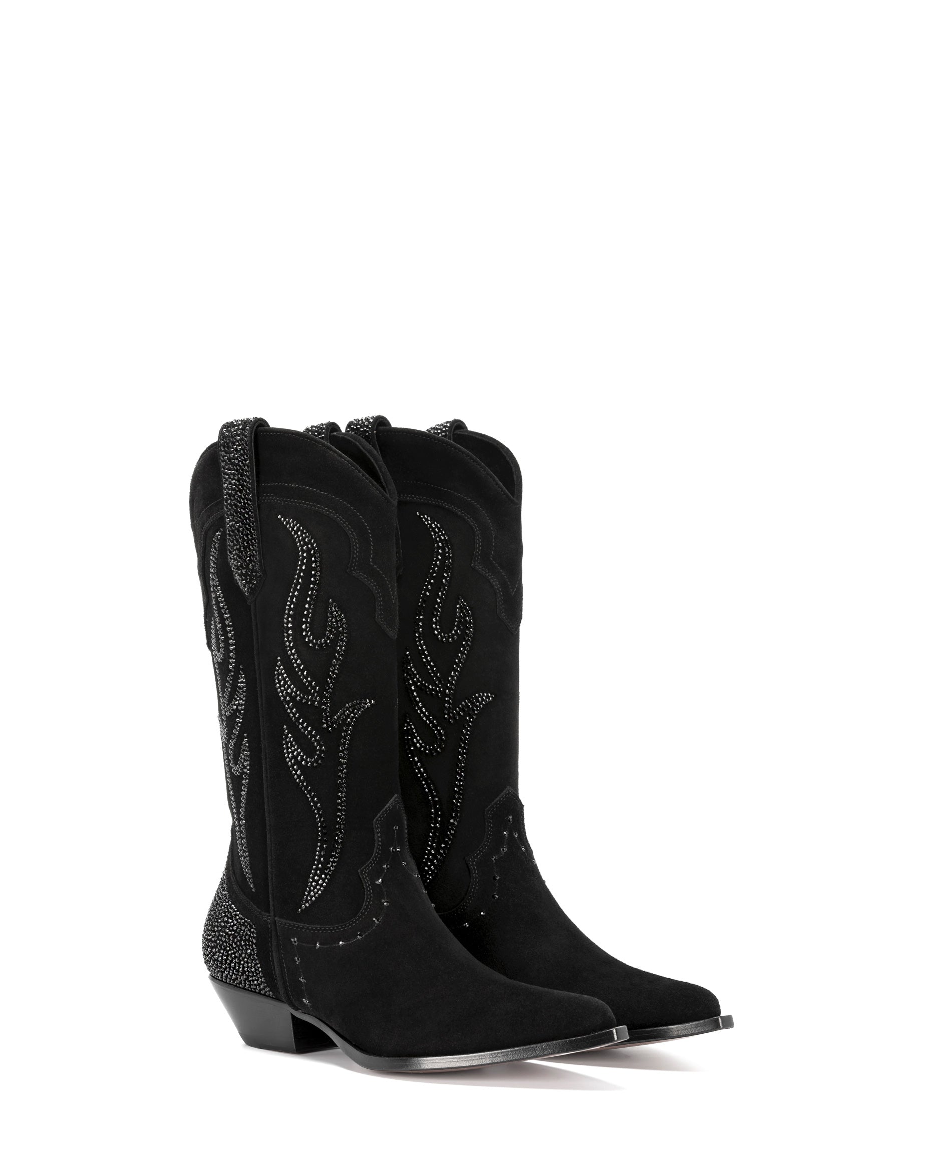     SANTA-FE-Women_s-Cowboy-Boots-in-Black-Suede-with-Black-Swarovski-Crystals_02_Front